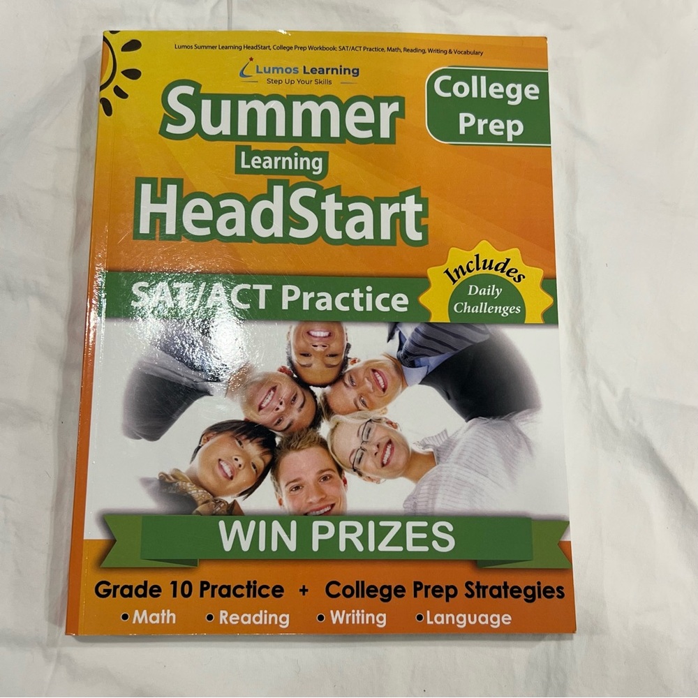 ✅UNUSED Summer Learning HeadStart Book College prep SAT ACT math reading writing